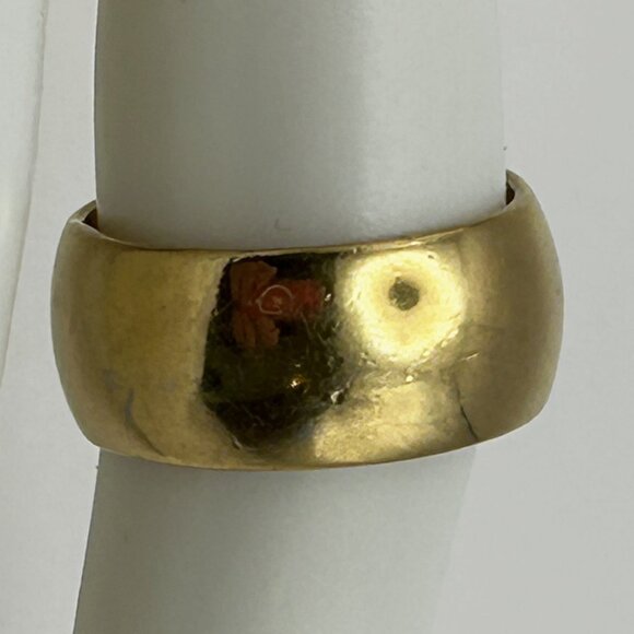Vintage 18KT H.G.E. Dome Band Ring Size 6.5 Heavy Gold Electroplated - Picture 5 of 8